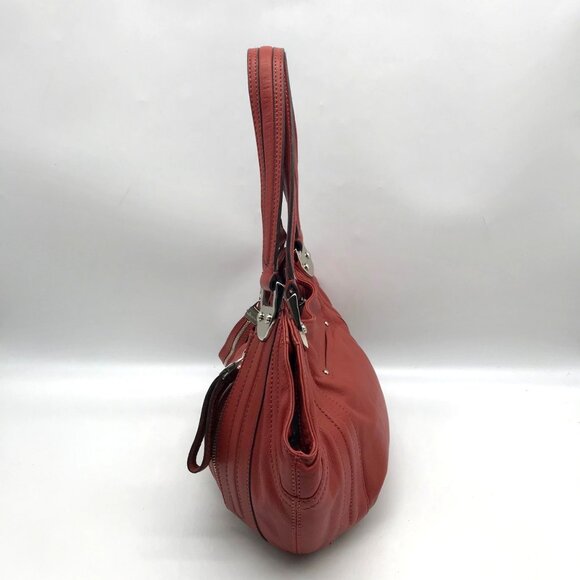B. Makowsky Red Leather Shoulder Bag - Picture 3 of 10